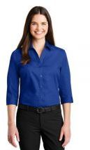 Port Authority® Ladies 3/4-Sleeve Carefree Poplin Shirt Dress Shirt